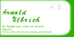 arnold ulbrich business card